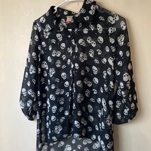 Skull Blouse Button Up